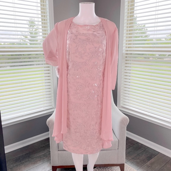 Alex Evenings Women's Short Embroidered Dress with Illusion Jacket Size 14 NWOT - Picture 6 of 15